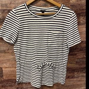 J CREW NWT- striped top with pocket and cinched waist